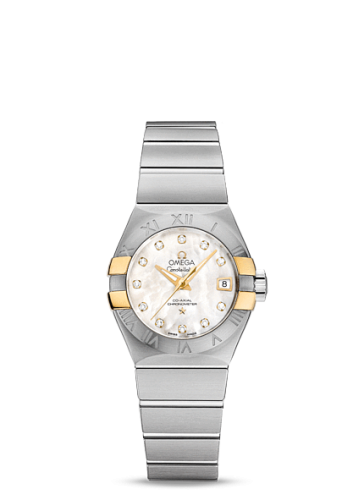 Omega Constellation Co-Axial 27 Brushed Stainless Steel / Yellow Gold Claws / MOP